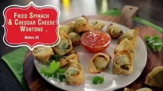 Fried Green Spinach & Cream Cheese Wontons