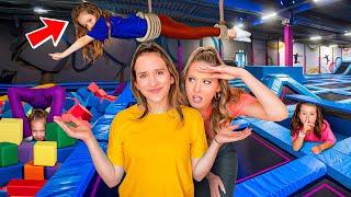 EXTREME HIDE & SEEK CHALLENGE AT TRAMPOLINE PARK 🫣 #cute #trampoline #fun #trendy #challenge #bff