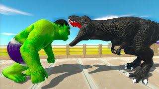 HULK GORO vs DARK T-REX OASIS DEATH RUN - Animal Revolt Battle Simulator