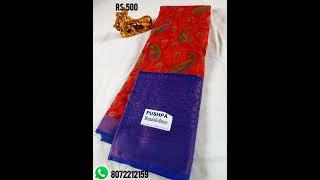 KH Fashion'sl.Cotton Brosso sarees collections.What'sapp.8072212159.