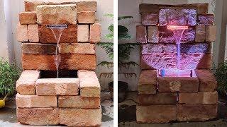 Wow! Amazing Waterfall Fountain using Bricks and LED | DIY