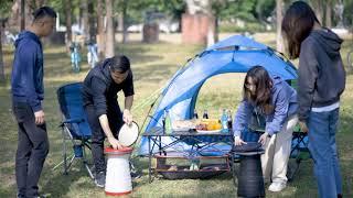 Folding Stool with Light for Camping Retractable Plastic Foldable Stool