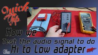 How we add a  Hi to low adapter for car stereo amplifier