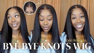 The Most Natural Yaki Straight Glueless Wig | GLUELESS + KNOTLESS + PRECUT Ft UNice Hair