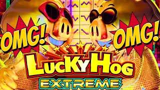 LUCKY HOG EXTREME IS AWESOME!!  SUPER BONUS RUN! Slot Machine (KONAMI GAMING)