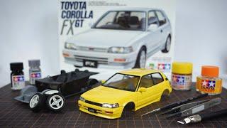 Building A Toyota Corolla FX AE92. 1/24 Tamiya Scale Model Car. Part 1/2