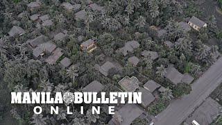 Aerial footage of Juban, Sorsogon after the phreatic eruption of Bulusan Volcano