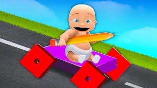 Baby DRAWS WHEELS to ESCAPE!