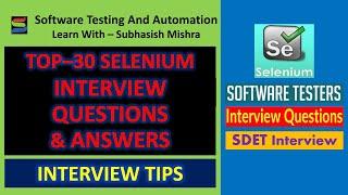 Top 30 Selenium Interview Questions and Answers for SDET