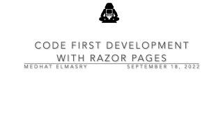 Code First Development with Razor Pages