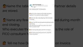 SAP FICO Interview questions #sapfico #sap