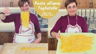 FRESH EGG PASTA - HOMEMADE TAGLIATELLE Easy Live Recipe (Short Version)