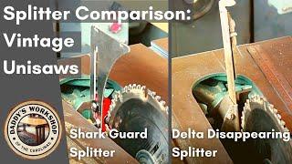 Delta Unisaw Splitter Comparison - Shark Guard Splitter and Delta Disappearing Splitter