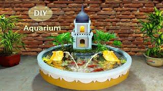 Amazing ideas! Make beautiful fish tank from cement | Garden decor