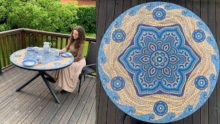 The process of making a mosaic table