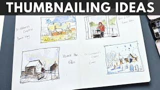 A thumbnail sketching guide - ink and watercolours