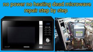 no power no heating dead microwave repair step by step #microwaverepair #1000subscriber #repairing