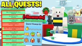 ALL OP REWARDS & QUESTS FROM NEW BEE BEAR QUESTLINE REVEALED! (Beesmas Part 2 Bee Swarm Simulator)