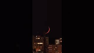 Crescent Moon  sets over downtown RVA #moon #shorts #crescentmoon #moonset