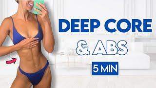 5 min Deep Core Pilates Abs Workout (Core Stability) | At Home Workout