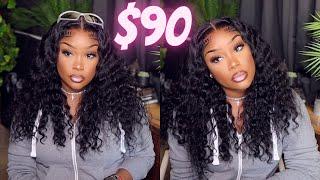 Girl ‍ look what I found on AMAZON for $90!  A curly deep wave VIRGIN HAIR unit! She's GIVING 