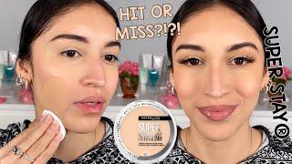 NEW@maybellinenewyork  SUPER STAY 24HR HYBRID POWDER FOUNDATION REVIEW & WEAR TEST | Sandy Carina