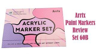 Arrtx 60B Acrylic Brush Paint Marker Set Review. Swatching & Fun Projects!