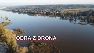 Odra zaczyna wylewać. Odra z drona, Połęcko, Łomy, Powódź 22.09.2024.