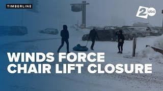 Chair lifts at Timberline Lodge close due to wind