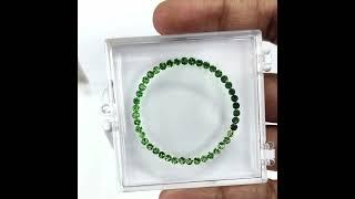 A Look of Tsavorite Garnet Round Brilliant Cut Tennis Bracelets Gemstone Set #tsavorite #garnet