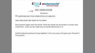 eTutorWorld - Online SCAT Verbal Practice Test