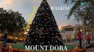 WALKING IN MOUNT DORA CHRISTMAS DECORATION  - 4K 60FPS - Florida - AMBIENTAL SOUNDS