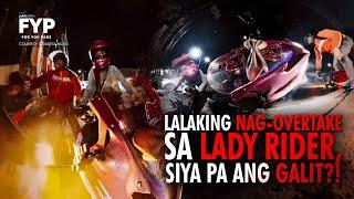 Lalaking nag-overtake sa lady rider, siya pa ang galit?! | FYP