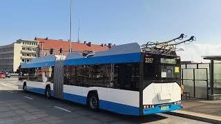 Gdyński trolejbus na ulicach Gdańska 21-09-2024. Przegubowy trajtek w Gdańsku