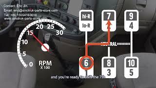 Howo Truck Gear Shifting --10 Speed Gearbox Upshifting, Down Shifting and Fixing a Misssed Gear