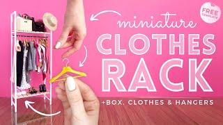 DIY miniature CLOTHES RACK | How to make a MINIATURE CLOTHES rack for BARBIE dolls | Doll WARDROBE