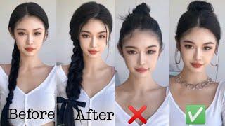 Super Cute Braid Hairstyle & Top Bun Hairstyle Tutorials Korean Style