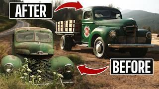 Amazing Transformation on Abandoned Fuel Truck | 1947 IH KB3, Will It Run After 30 Years? | RESTORED