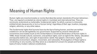 Meaning and Nature of Human Rights