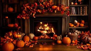 Autumn Fireplace (12 HOURS)  Cozy evening by the fireplace ASMR for relaxation