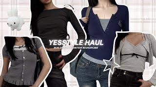 yesstyle haul  try-on, aesthetic pinterest acubi clothes, building my wardrobe for winter