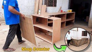 How to build beautiful plywood shop counter size 96"×48" at home in 2 Days|plywood|दुकान का कांउटर