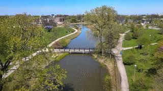 Drone Flight Over Humboldt Park Lagoons - April 2023 - Chicago, Illinois - DJI Air 2