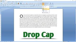 How To Create Drop Cap In MS Word