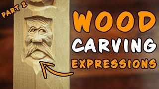 How To Carve A Mustache On A Face || Expression Stick Part 2