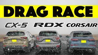 Gone in 15 Seconds! 2024 Acura RDX vs Lincoln Corsair vs Mazda CX-5  Drag and Roll Race