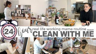 24 HOUR CLEAN WITH ME  - CLEANING LAUNDRY COOKING GROCERY SHOPPING & ORGANIZING