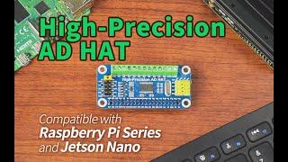 Waveshare High-Precision AD HAT For Series And Jetson Nano, ADS1263 10-Ch 32-Bit ADC