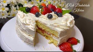 Strawberry  Cake Recipe / کیک توت زمینی / توت فرنگی / Valentine strawberry cake