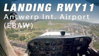 Landing RWY11 at Antwerp Int. Airport (EBAW) | Cessna 172R Skyhawk